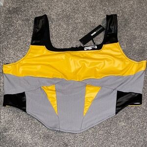Yellow and Gray Women's Swim Top